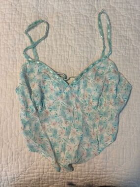 Cotton candy Floral Lace-Trim Cami